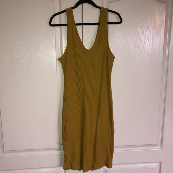 Forever 21‎ Plus button front ribbed knit mustard tank dress 3X - Picture 7 of 8